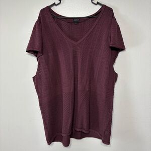 Torrid Everyday Maroon Soft Pullover Pointelle Knit Sweater